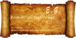 Endrédi Györgyi névjegykártya